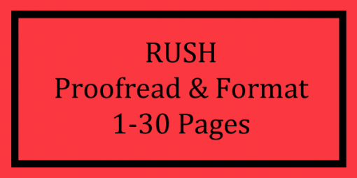 RUSH Proofread & Format 1-30 Pages Logo